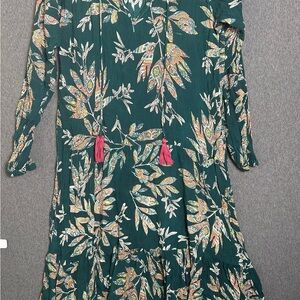 Floral Green Women’s Dress Size L- See measurement